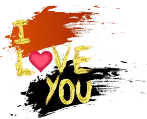 I Love You Artistic Text Design PNG image