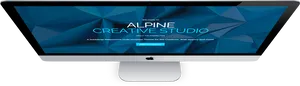 I Mac Displaying Creative Studio Website PNG image