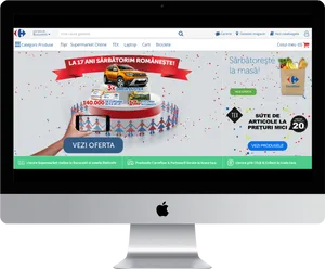 I Mac Displaying Online Supermarket Advertisement PNG image