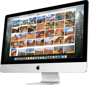 I Mac Displaying Photo Collection PNG image