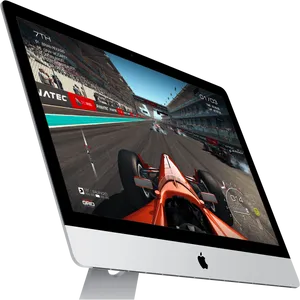 I Mac Racing Game Display PNG image
