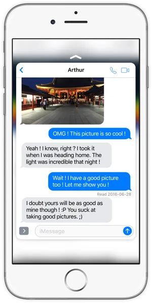 I Message_ Conversation_with_ Photo_ Sharing PNG