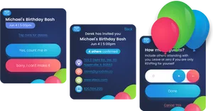 I Message Event Invitation Interface PNG