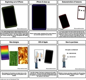 I Phone Advert Storyboard Concept