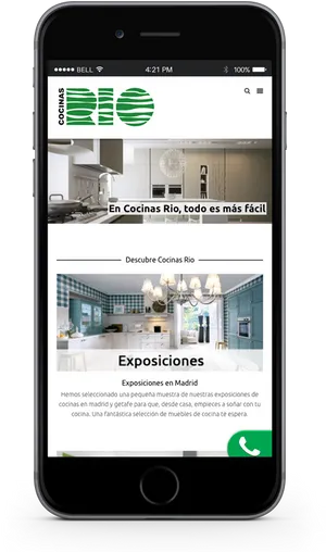 I Phone Mockup Cocinas Rio Website Display PNG