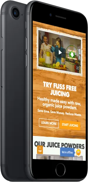 I Phone Mockup Juicing Ad PNG image