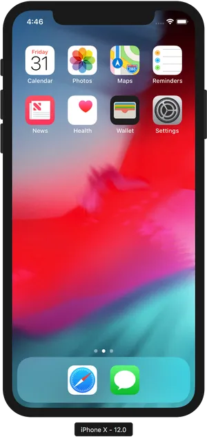 I Phone X Home Screen Display PNG image