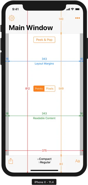 I Phone X Interface Layout Guide PNG image