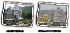 I S K C O N_and_ Padmavathi_ Temples_ Collage PNG image