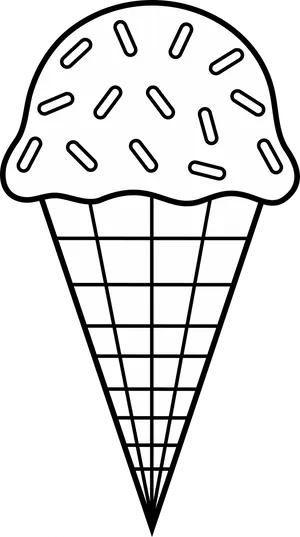 Ice_ Cream_ Cone_ Clipart_ Outline PNG image