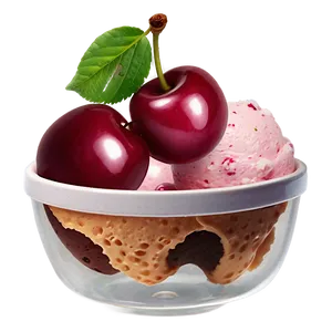 Ice Cream Cup With Cherry PNG Mqy