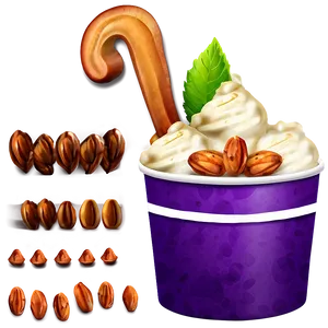 Ice Cream Cup With Nuts PNG Koy26 PNG
