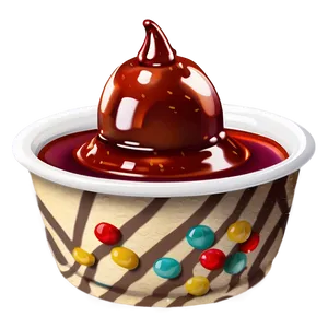 Ice Cream Cup With Sauce PNG Vhu40 PNG