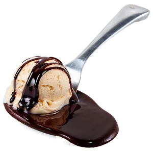 Ice Cream Scoop With Chocolate Syrup PNG 10