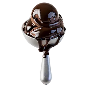 Ice Cream Scoop With Chocolate Syrup PNG Cbv