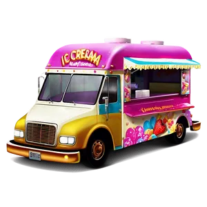 Ice Cream Truck At Night Png 06122024 PNG image