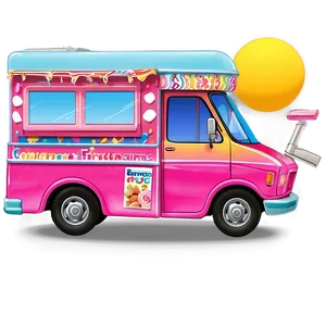 Ice Cream Truck At Sunrise PNG Mpd