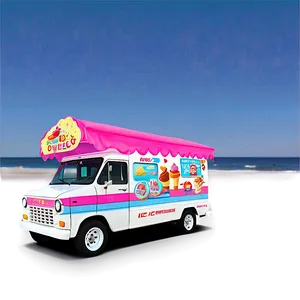 Ice Cream Truck At The Beach PNG 23