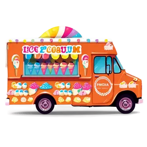 Ice Cream Truck At The Festival PNG Mck