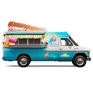 Ice Cream Truck At The Festival PNG Uan
