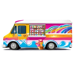 Ice Cream Truck By The Sea Png 06122024 PNG image