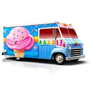 Ice Cream Truck Classic Design PNG Aeo42 PNG