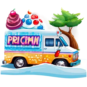 Ice Cream Truck In The Park PNG 06122024