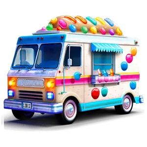 Ice Cream Truck In Winter Theme PNG 06122024 PNG