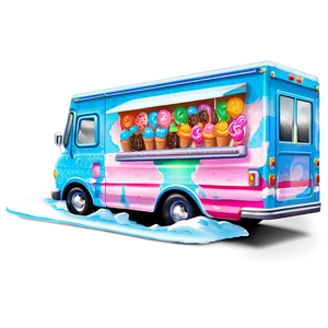 Ice Cream Truck In Winter Theme Png Nxn24 PNG image