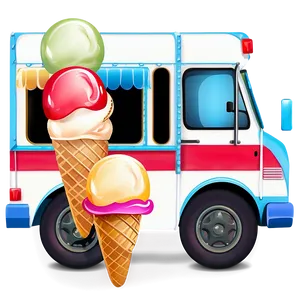 Ice Cream Truck Vector PNG Kgn PNG