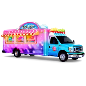 Ice Cream Truck With Bright Lights PNG Pho PNG