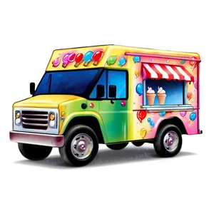Ice Cream Truck With Bright Lights PNG Ybc PNG