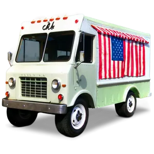 Ice Cream Truck With Flags PNG 29