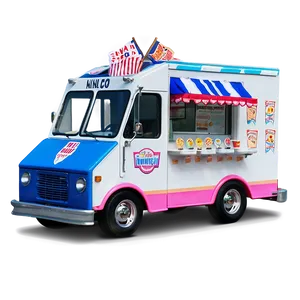 Ice Cream Truck With Flags Png 40 PNG image