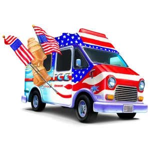 Ice Cream Truck With Flags Png Luw27 PNG image