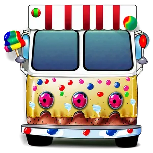 Ice Cream Truck With Polka Dots PNG 06122024