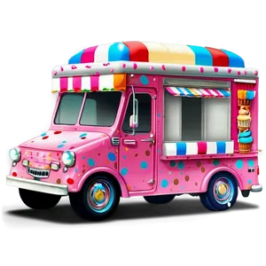 Ice Cream Truck With Polka Dots Png Aqj60 PNG image