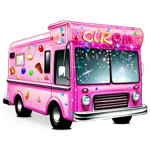 Ice Cream Truck With Sparkles Png Fjq28 PNG image