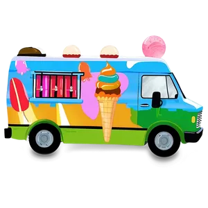 Ice Cream Van Illustration PNG Qqw