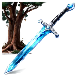 Ice Diamond Sword PNG 05252024