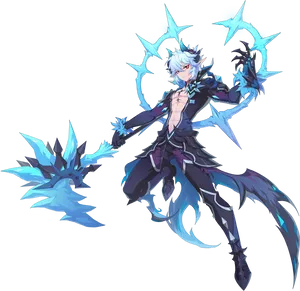 Ice Elemental Anime Character PNG image
