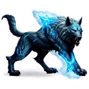 Ice Elemental Wolf PNG 05032024