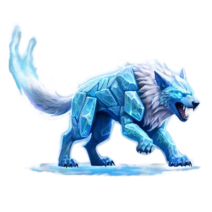 Ice Elemental Wolf PNG 3