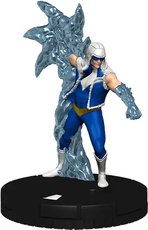 Ice Powered Superhero Figure PNG image