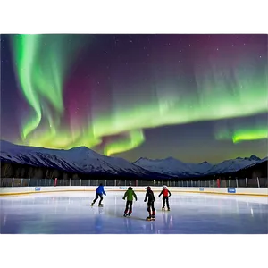 Ice Rink Arctic Northern Lights Png 06292024 PNG image