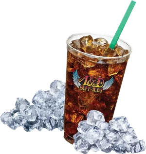 Iced Colain Clear Cupwith Logo PNG image