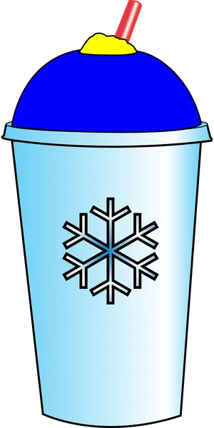 Iced Drink Cup With Strawand Snowflake Design PNG image