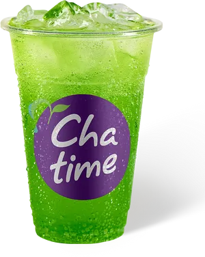 Iced Green Tea Cha Time Cup PNG image