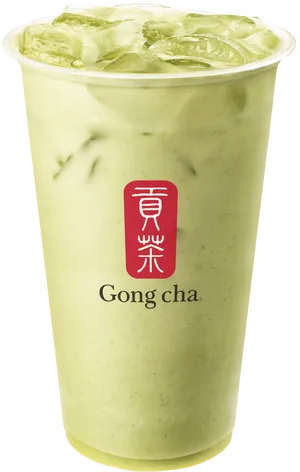 Iced Green Tea Latte Gong Cha PNG