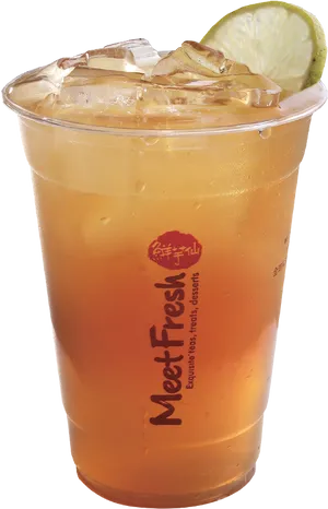 Iced Tea Beveragein Clear Cup PNG image